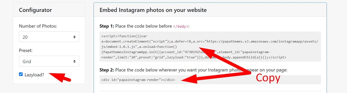 copy-instagram-code
